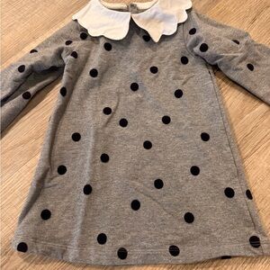 Jacadi Gray Polka Dot Dress with White Collar